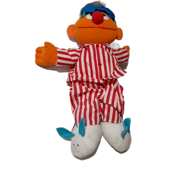 TYCO 1996 Sesame Street Sing & Snore Ernie Talking Plush Pajamas Working 19" Tal - Picture 2 of 7
